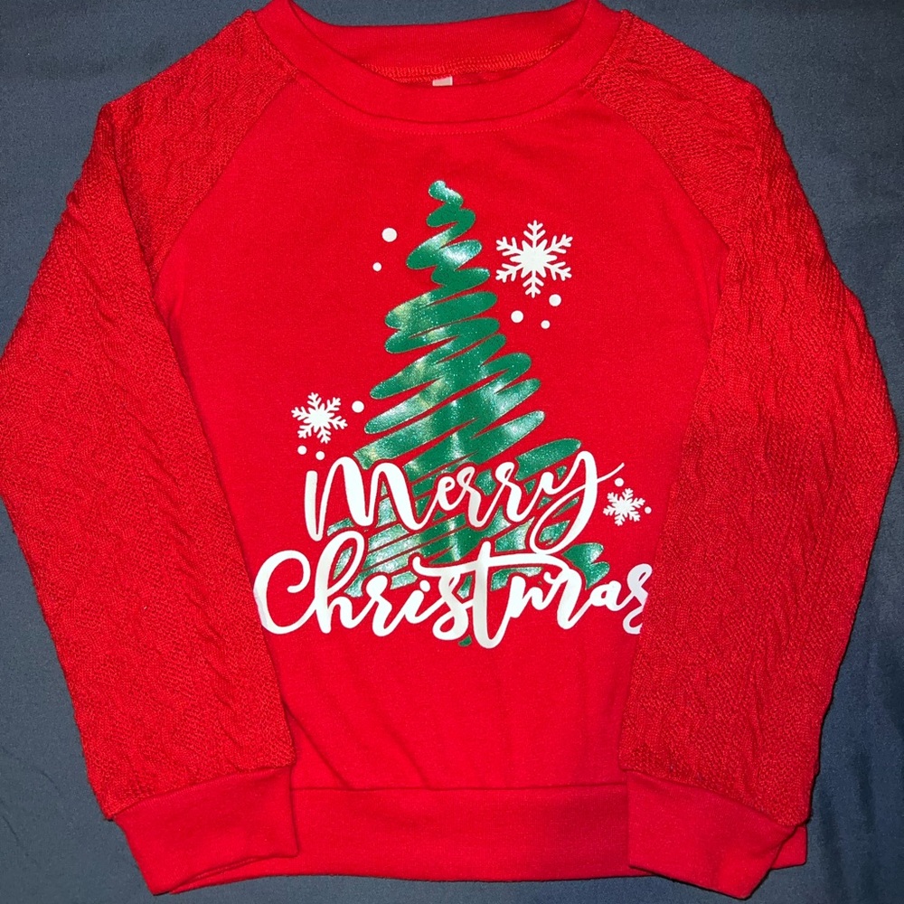 Merry Christmas Cable Knit Long Sleeve Toddler Sweater